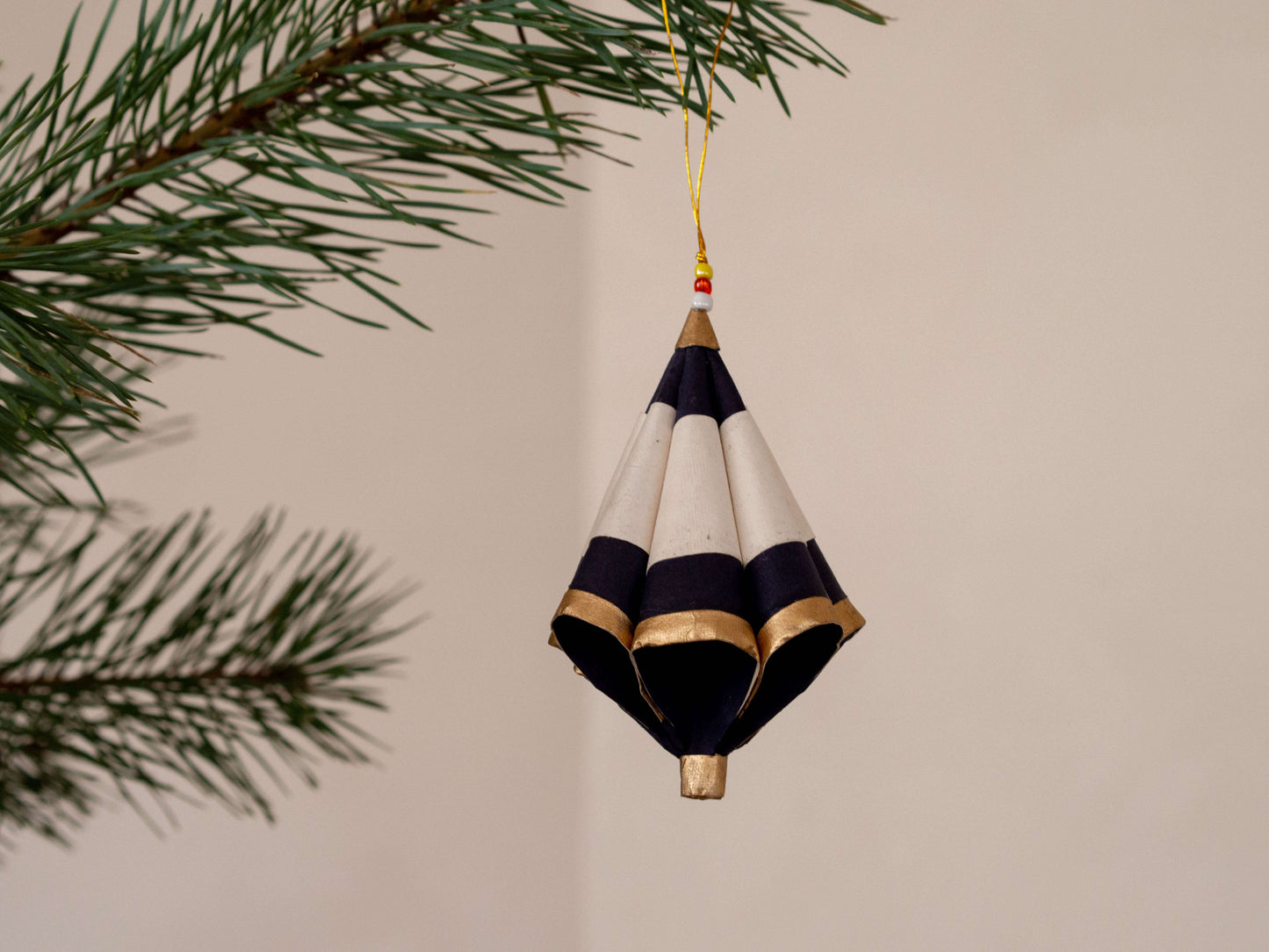 Kersthangers | Set van 3 | Naturel, goud en zwart