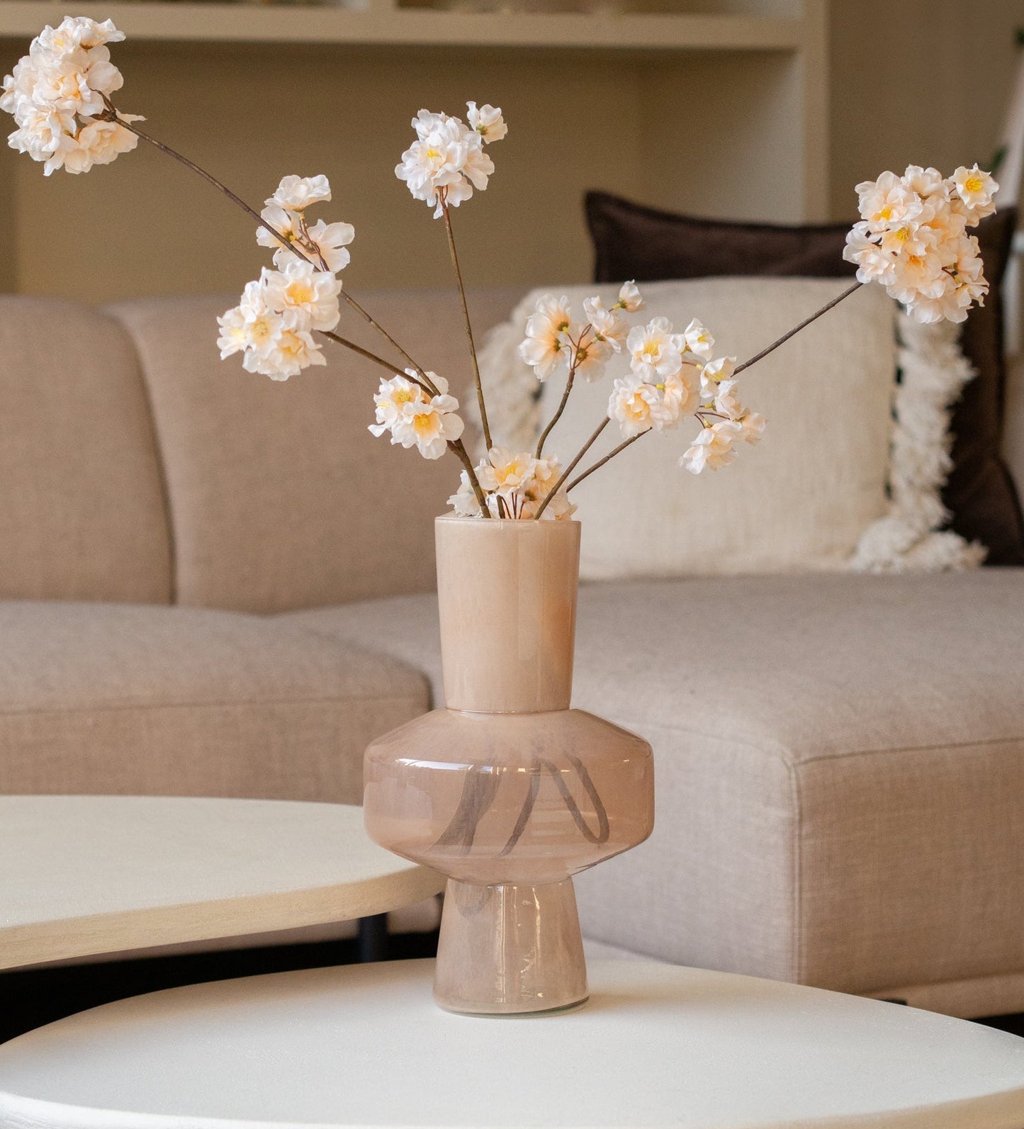 Op = Op | Vaas | Beige/roze | Glas | Lina