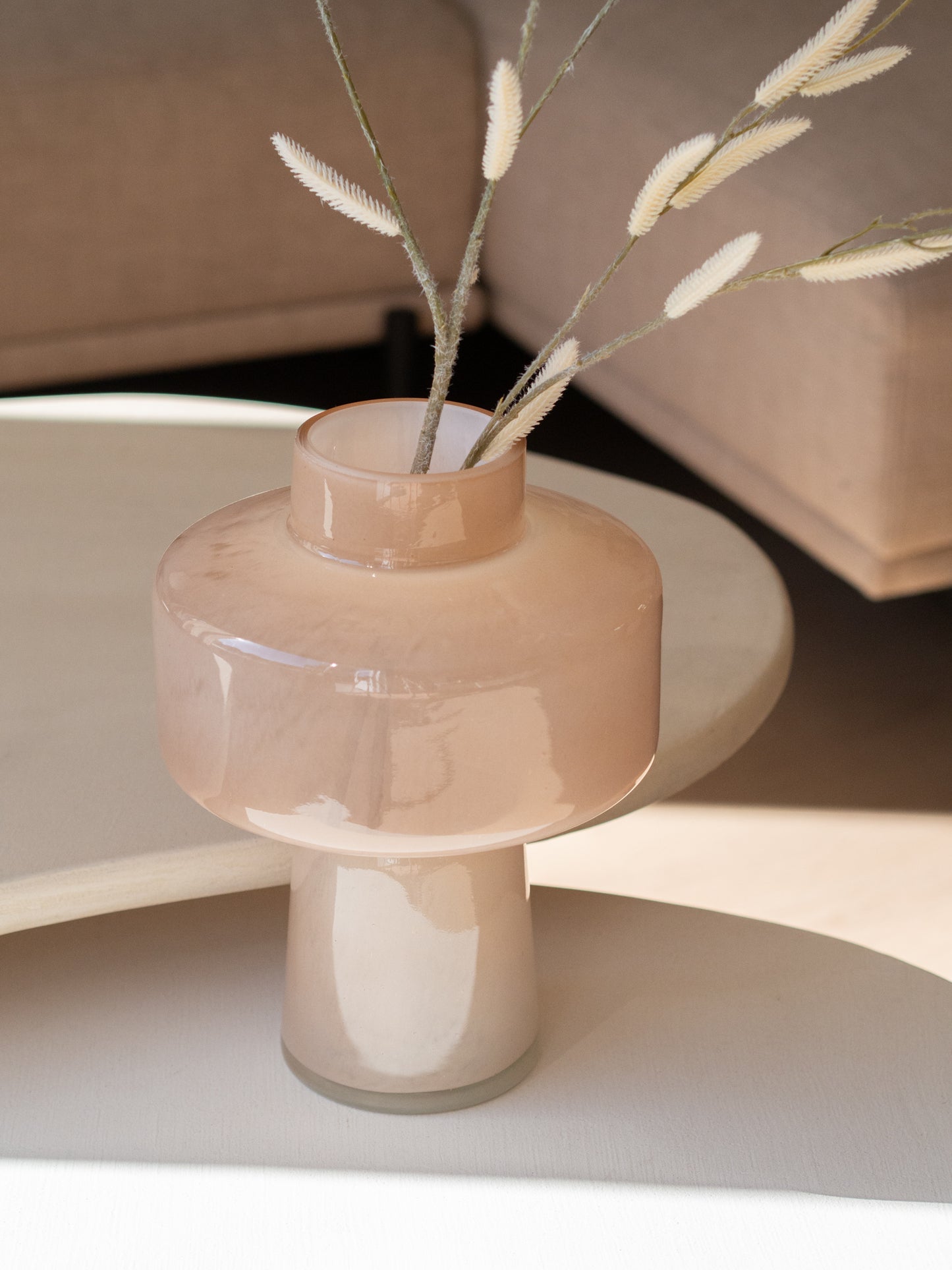 Glazen vaas beige