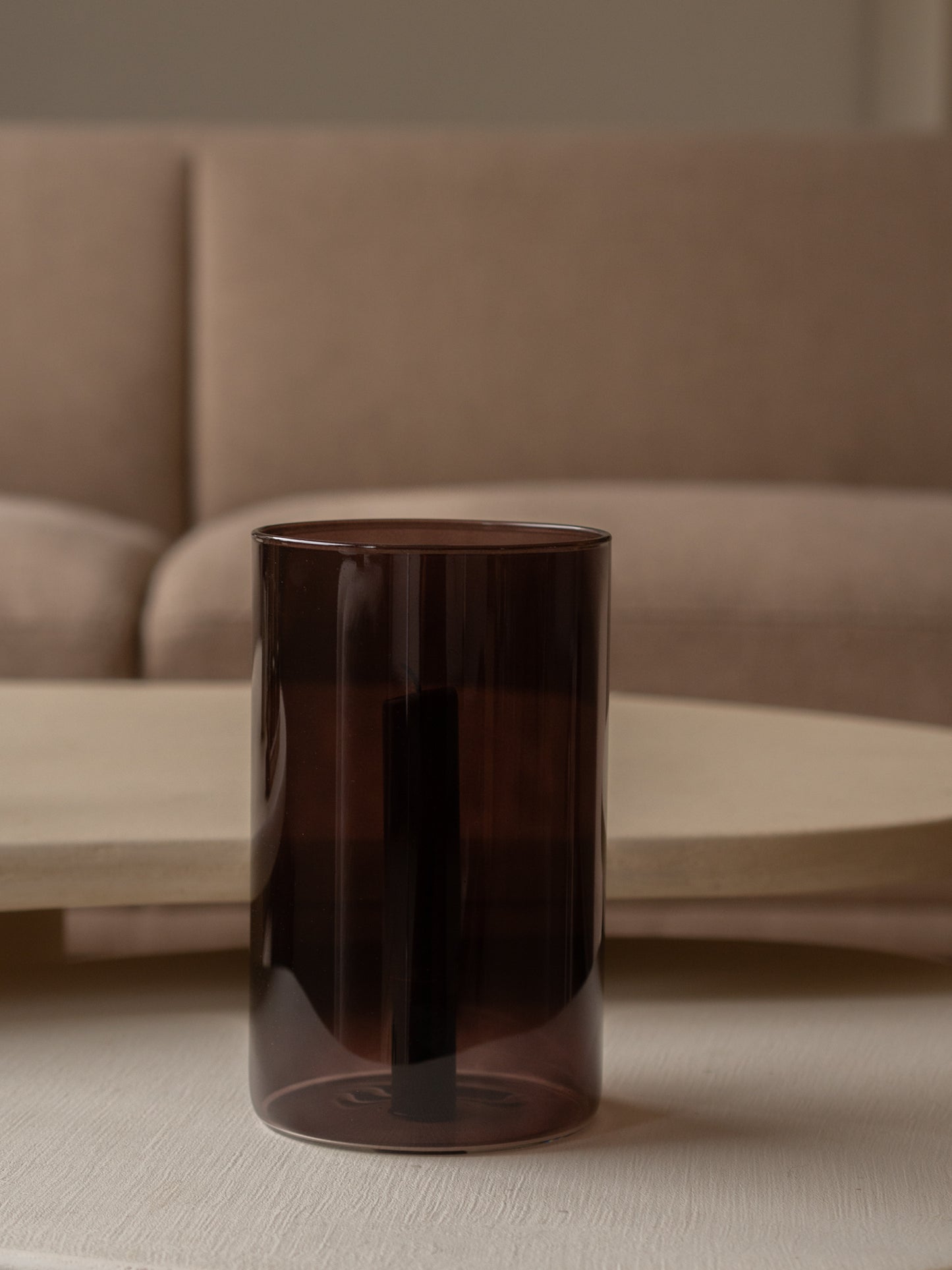 Windlicht | Glas | Bruin