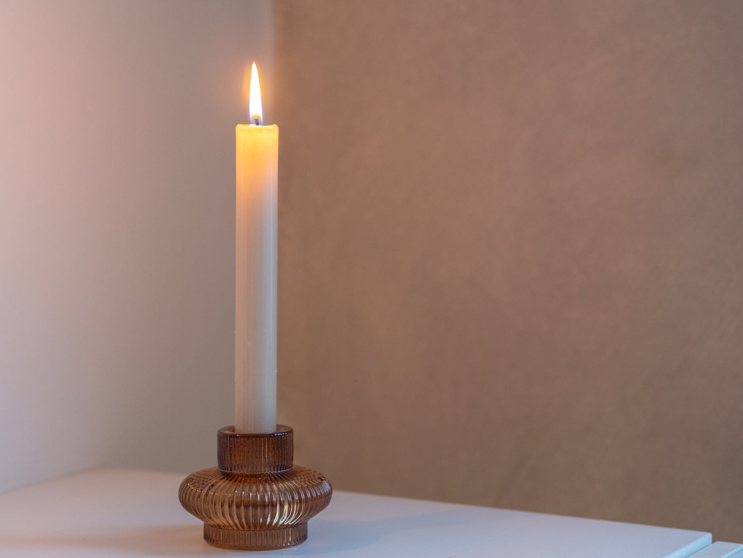 Waxinelichthouder | Glas | Bruin