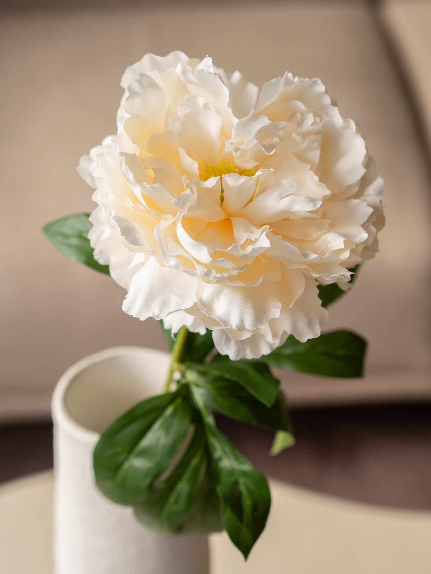 Zijden bloem pioen 68cm wit