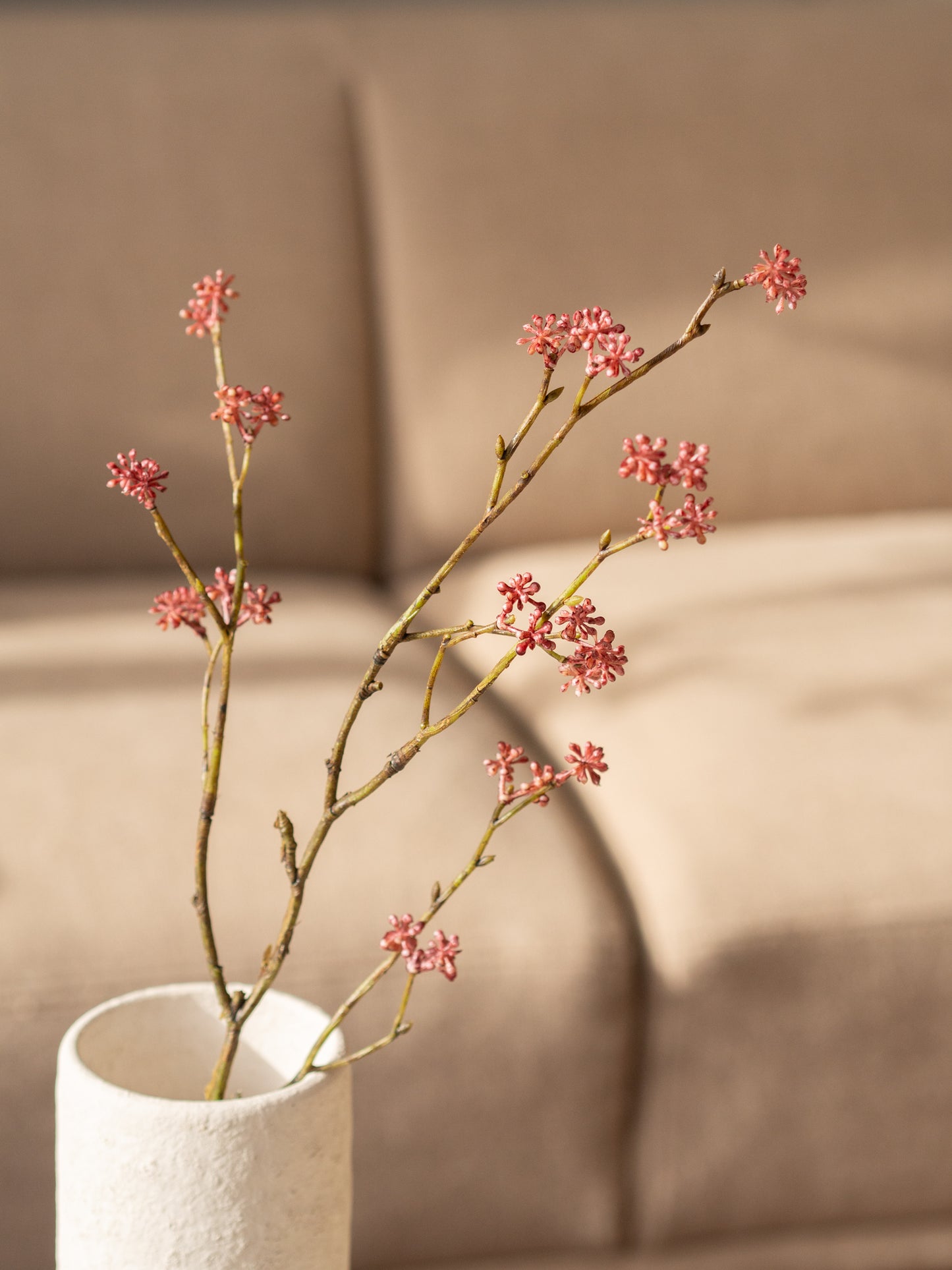 Zijden tak rijstbloem burgundy