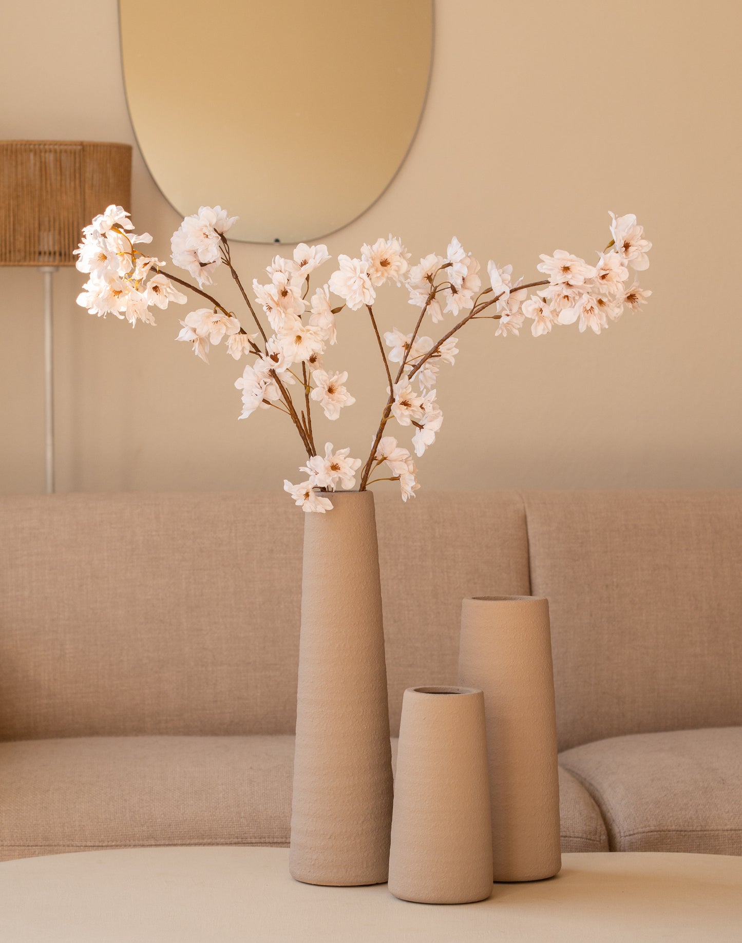 set cilinder vazen bruin