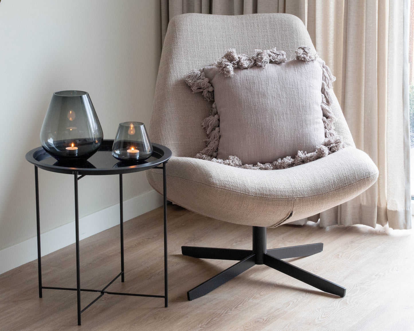 Kussen met tassels | Taupe