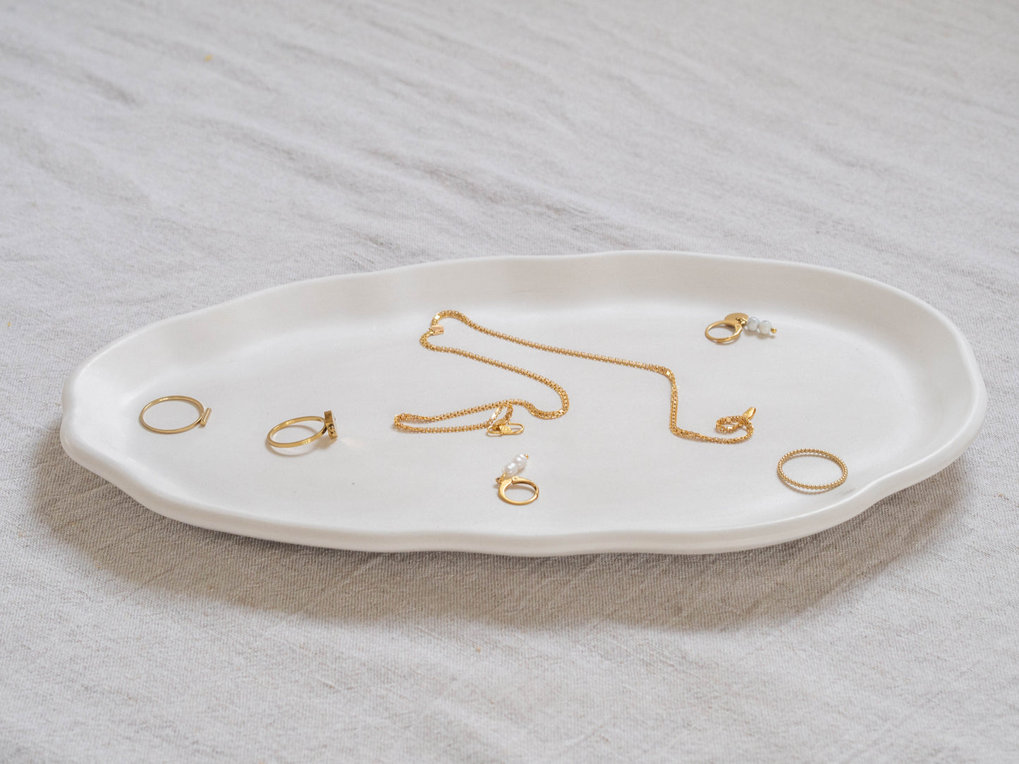 Schaal van gips | Groot | Wit