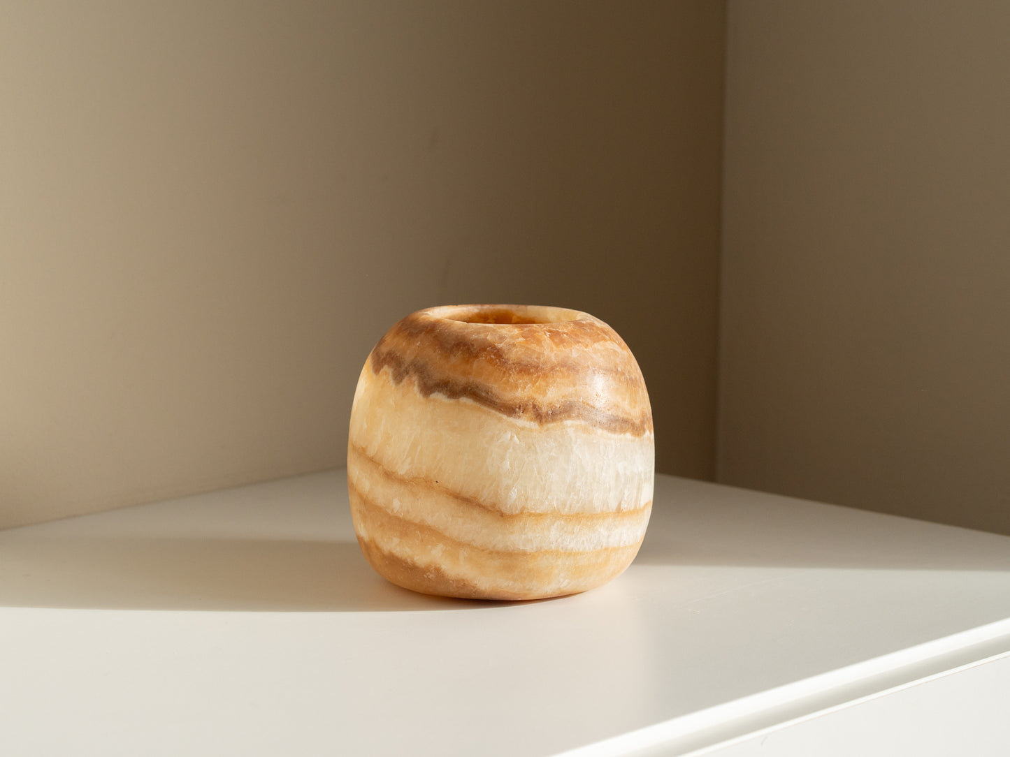 Losse alabaster | Waxinelichthouder