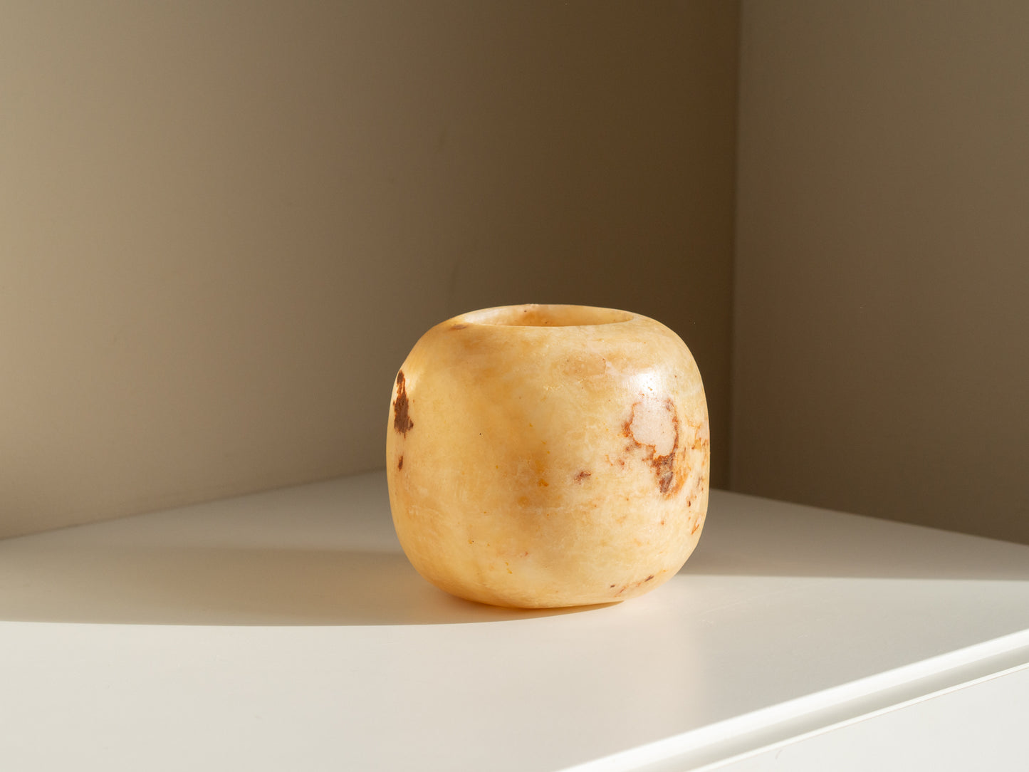 Losse alabaster | Waxinelichthouder