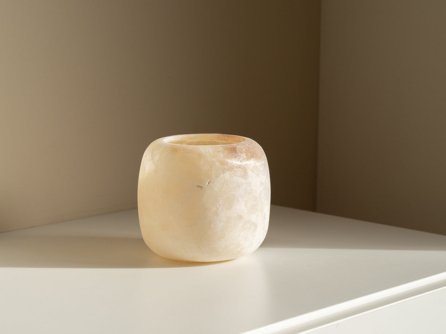 Losse alabaster | Waxinelichthouder