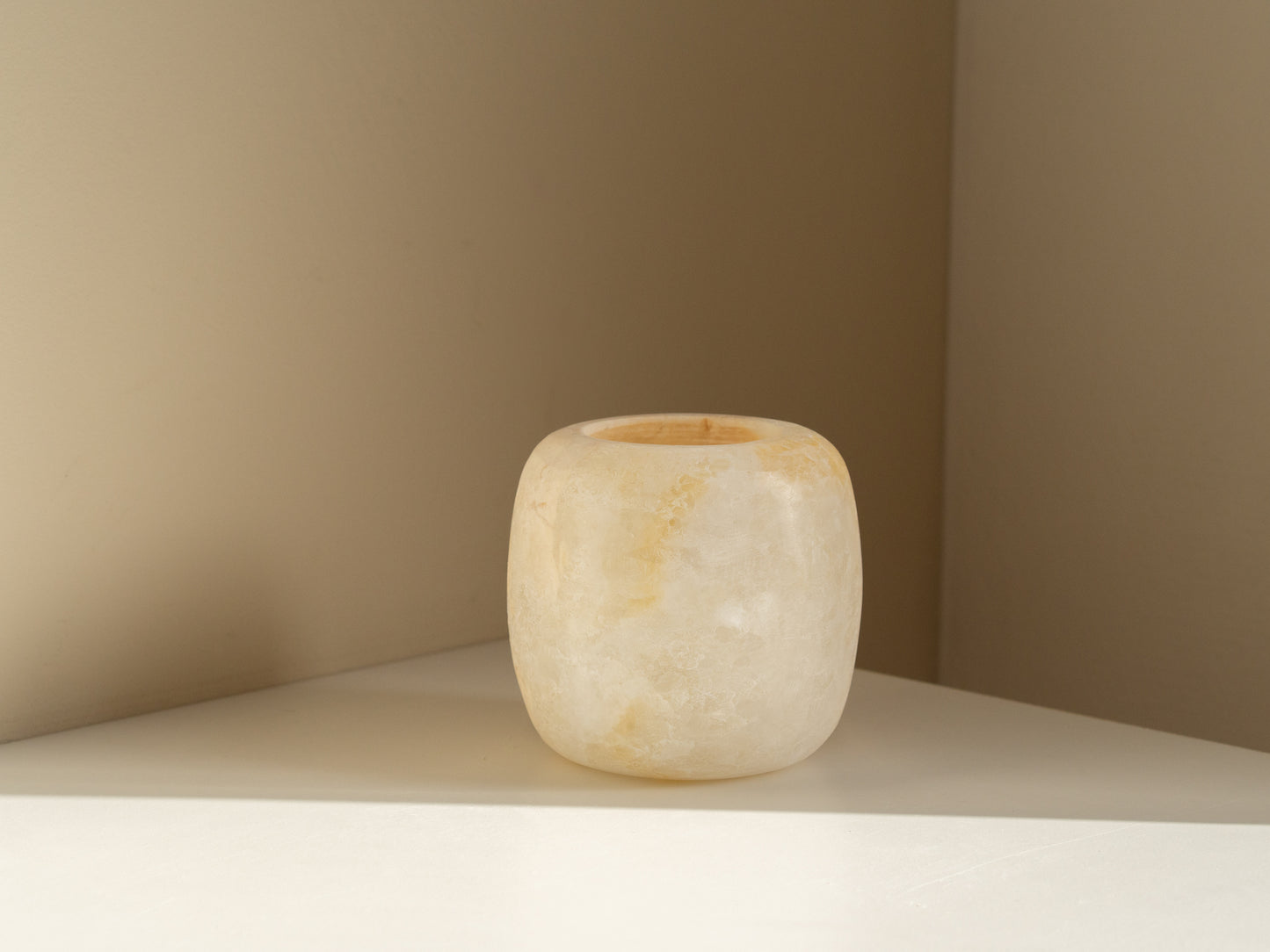 Losse alabaster | Waxinelichthouder