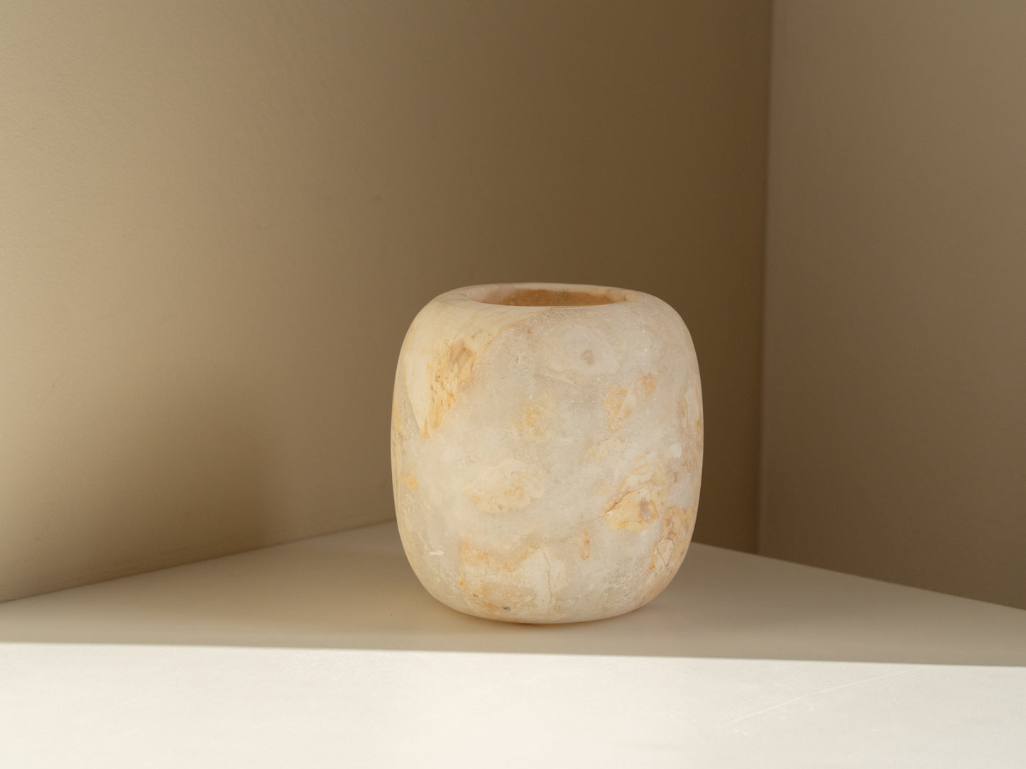 Losse alabaster | Waxinelichthouder