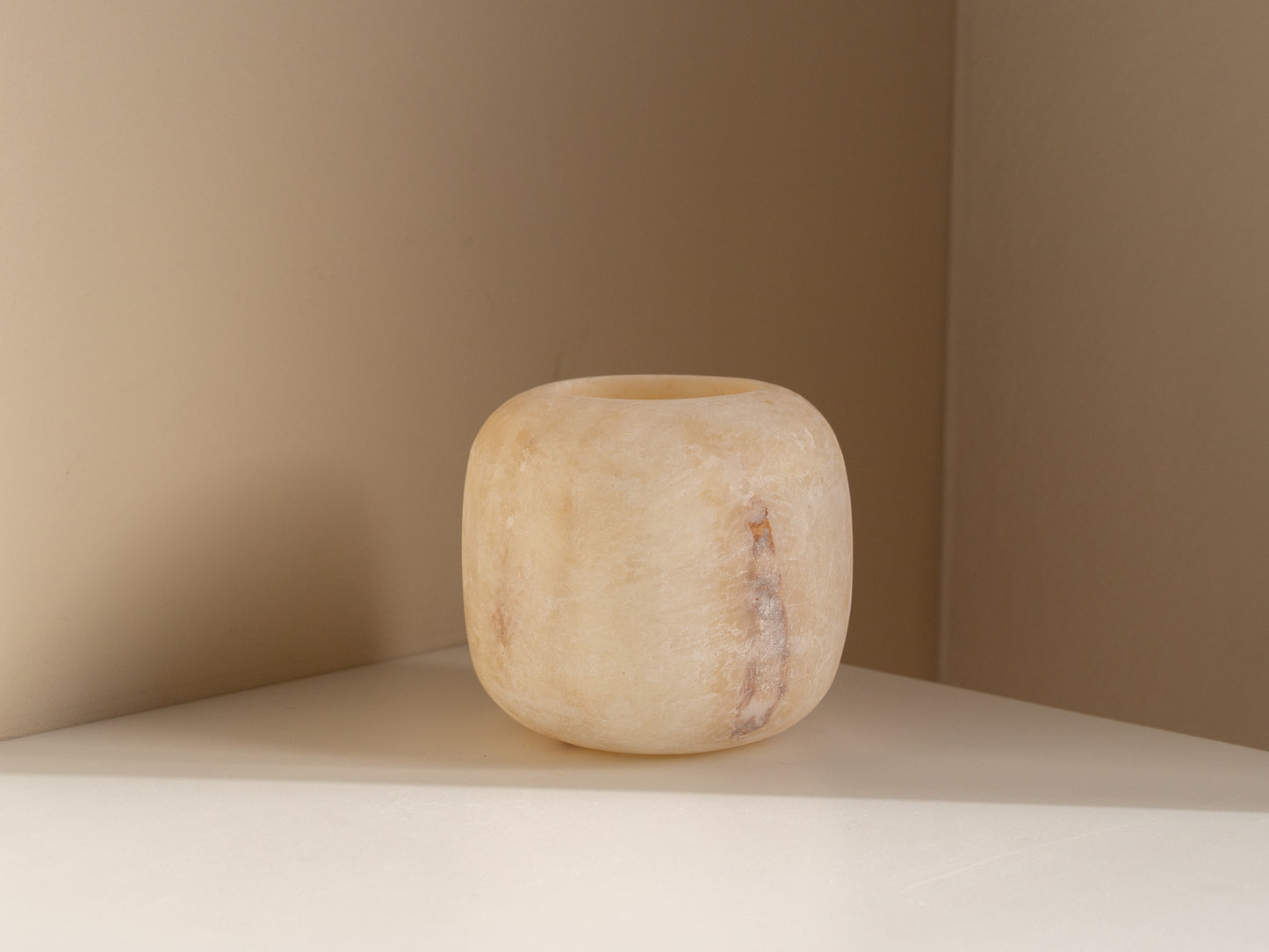 Losse alabaster | Waxinelichthouder