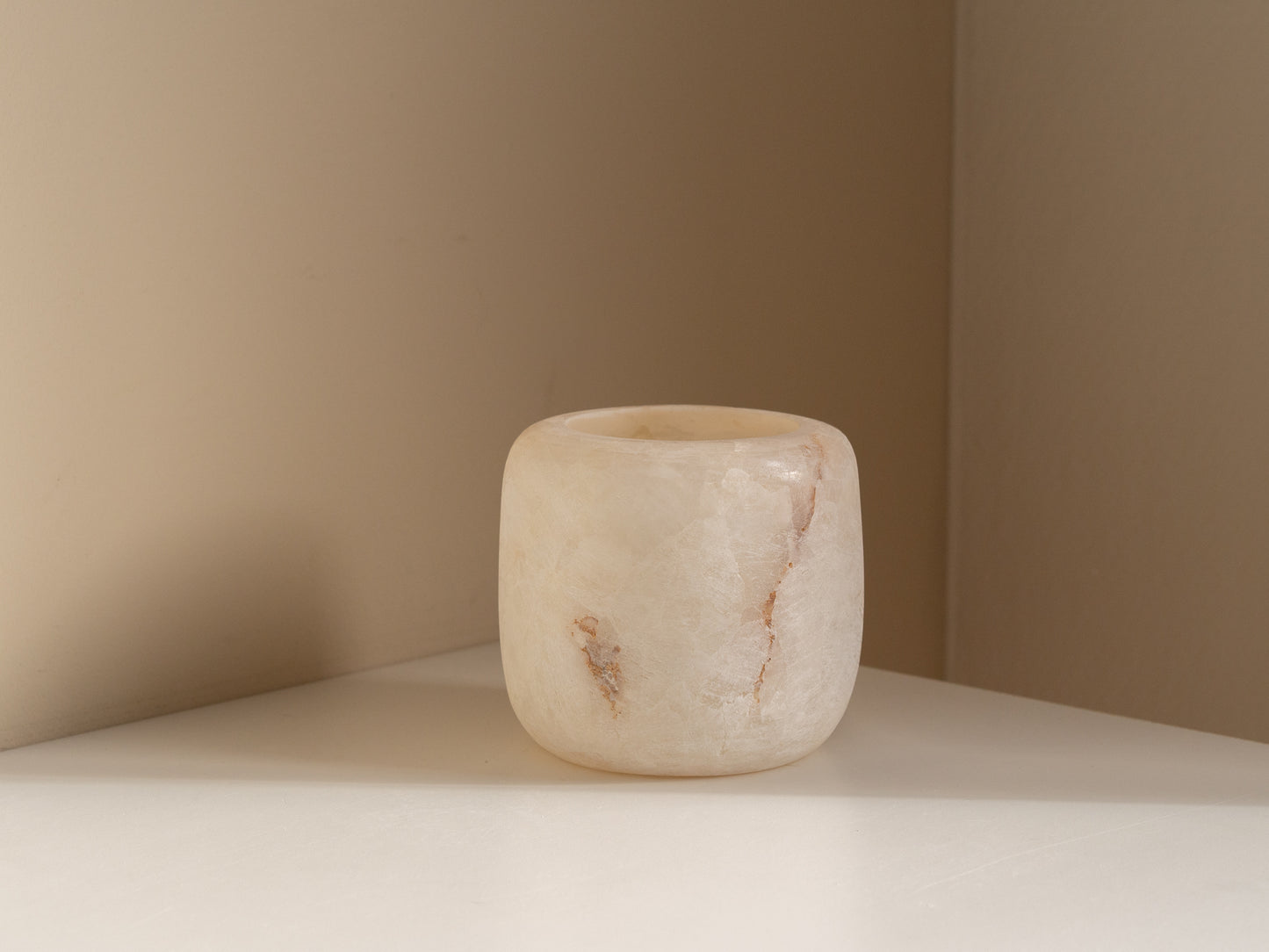 Losse alabaster | Waxinelichthouder
