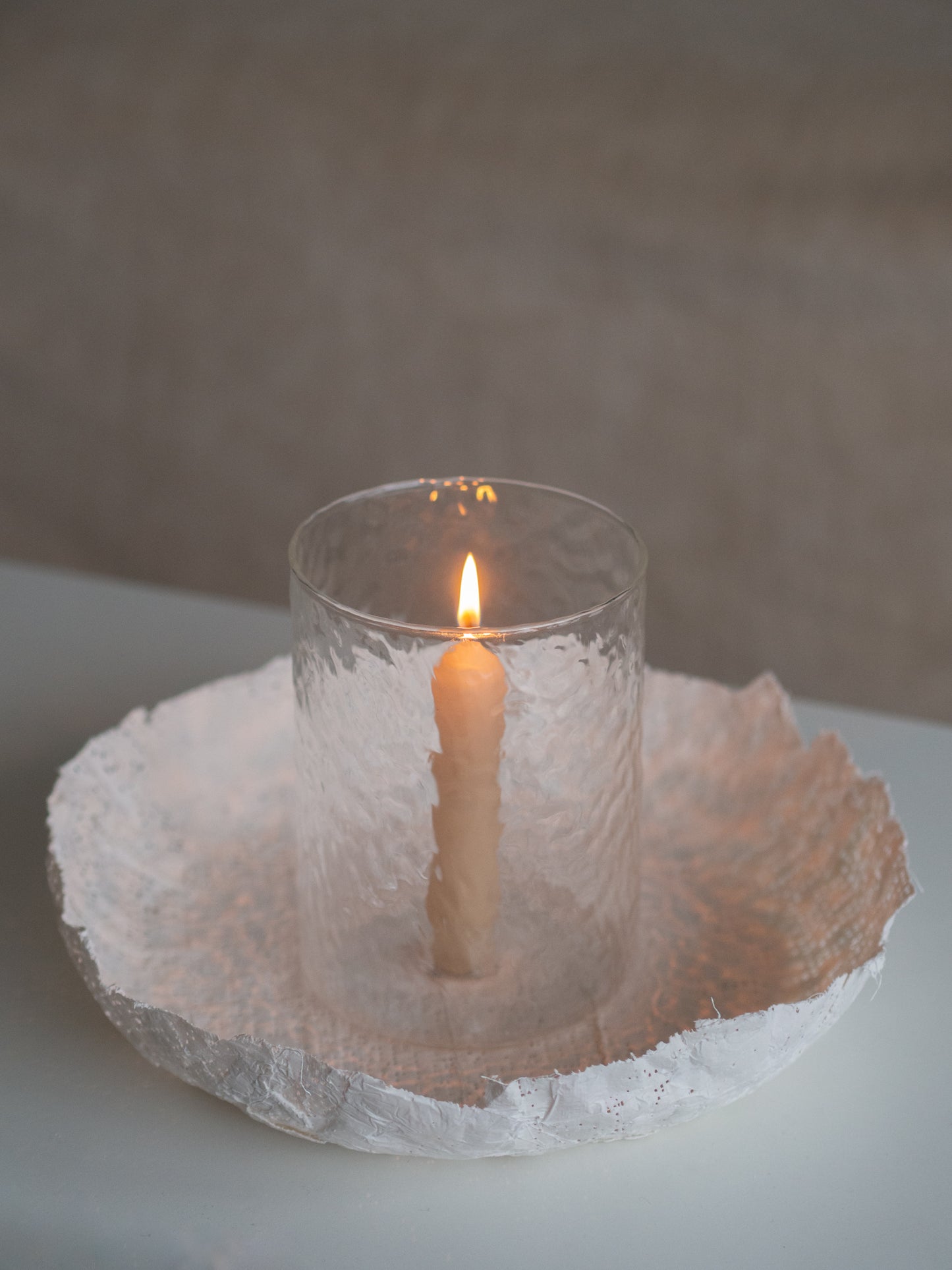 Kandelaar glas met kaars