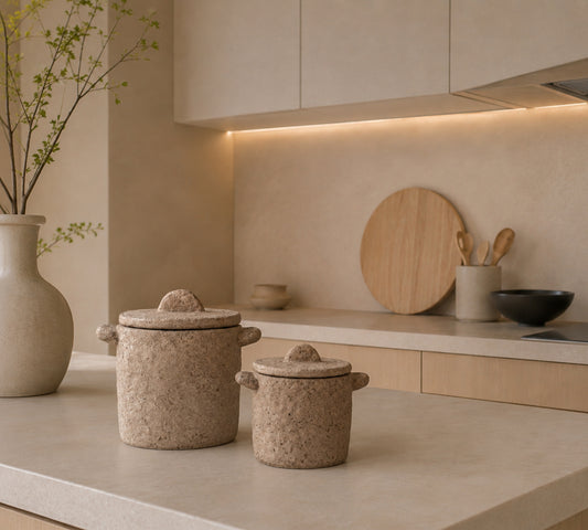 jar opbergpotje beige