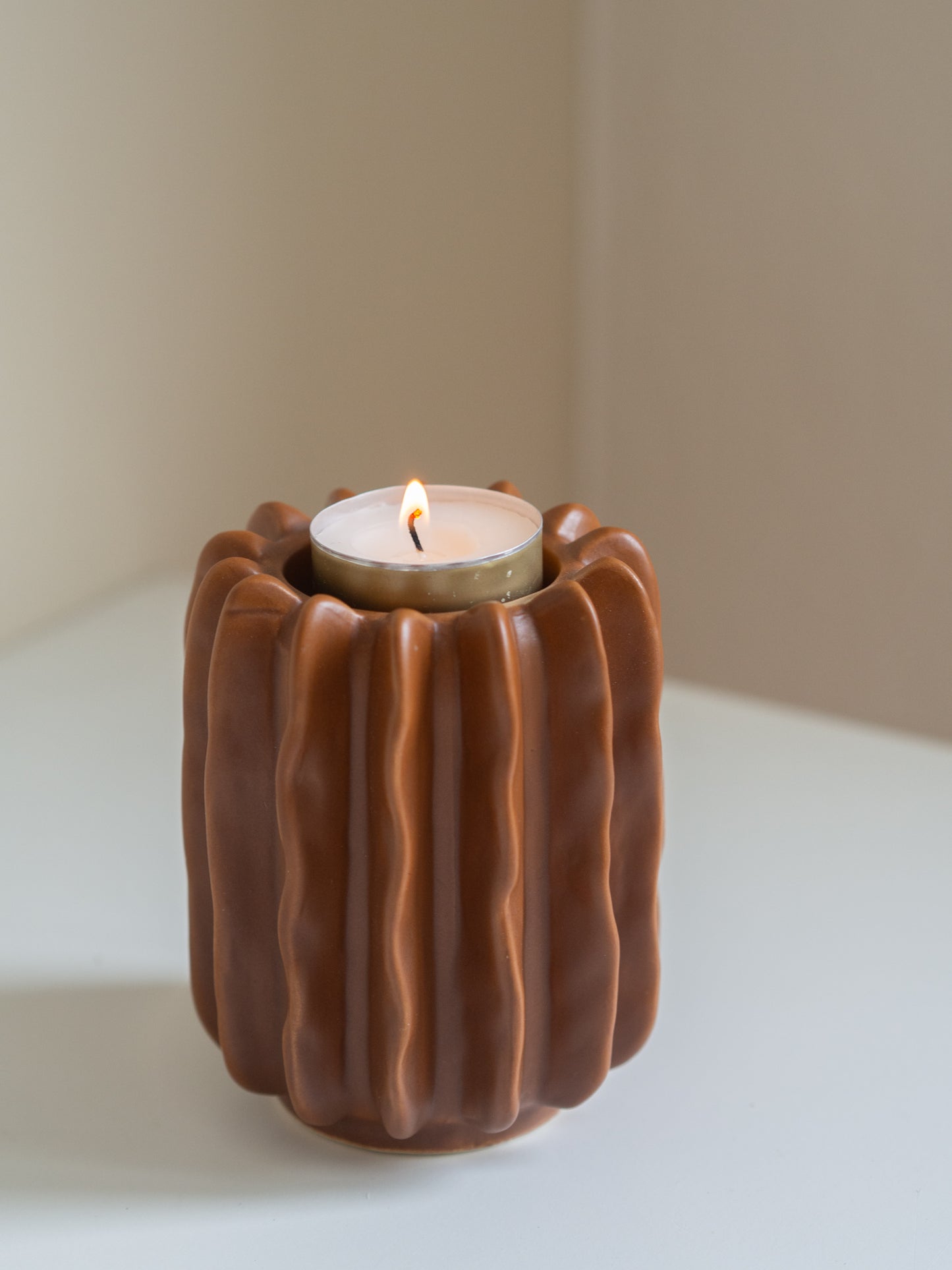 Set | Kandelaar/waxinelichthouder | Ribbel