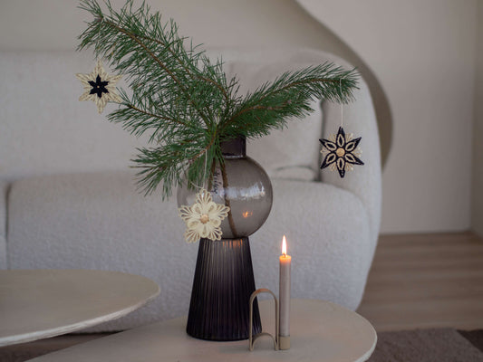 Kersthangers | Set van 3 | Naturel, goud en zwart