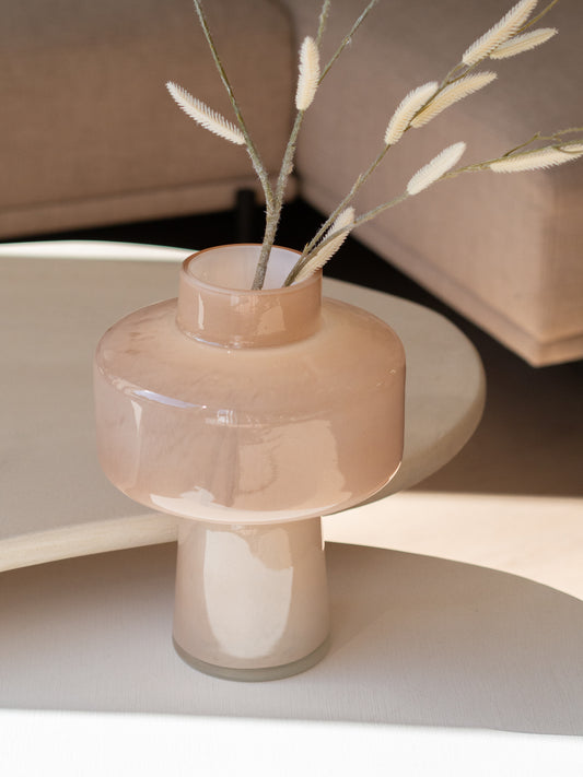 Glazen vaas beige 