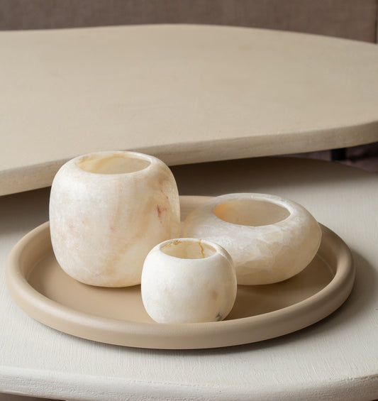 dienblad beige rond