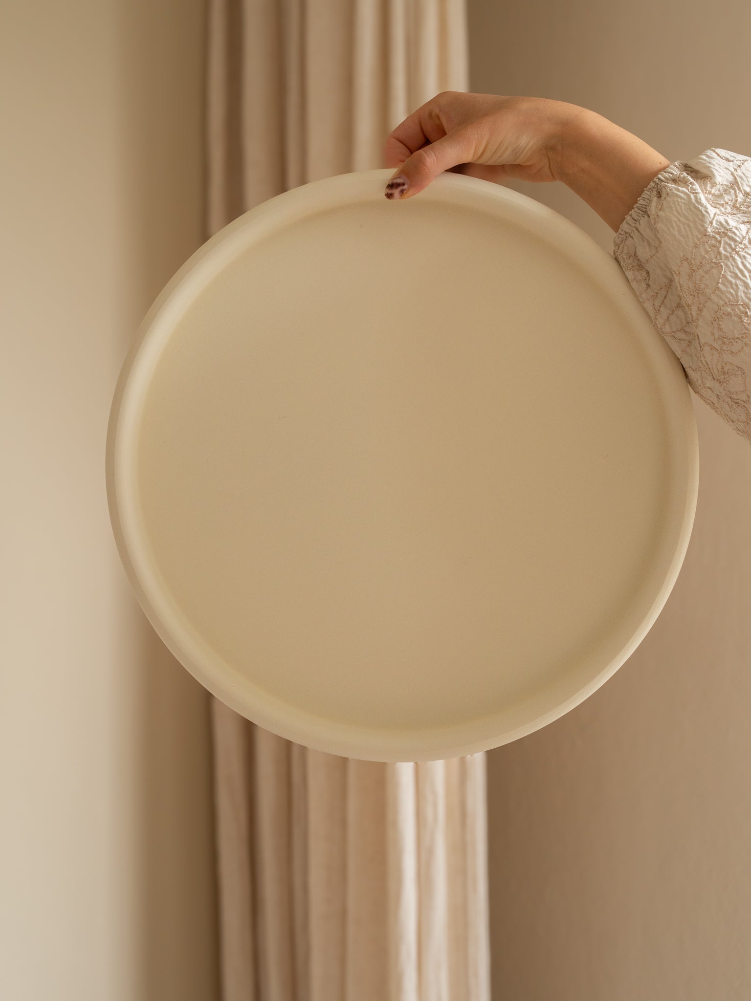 rond dienblad creme