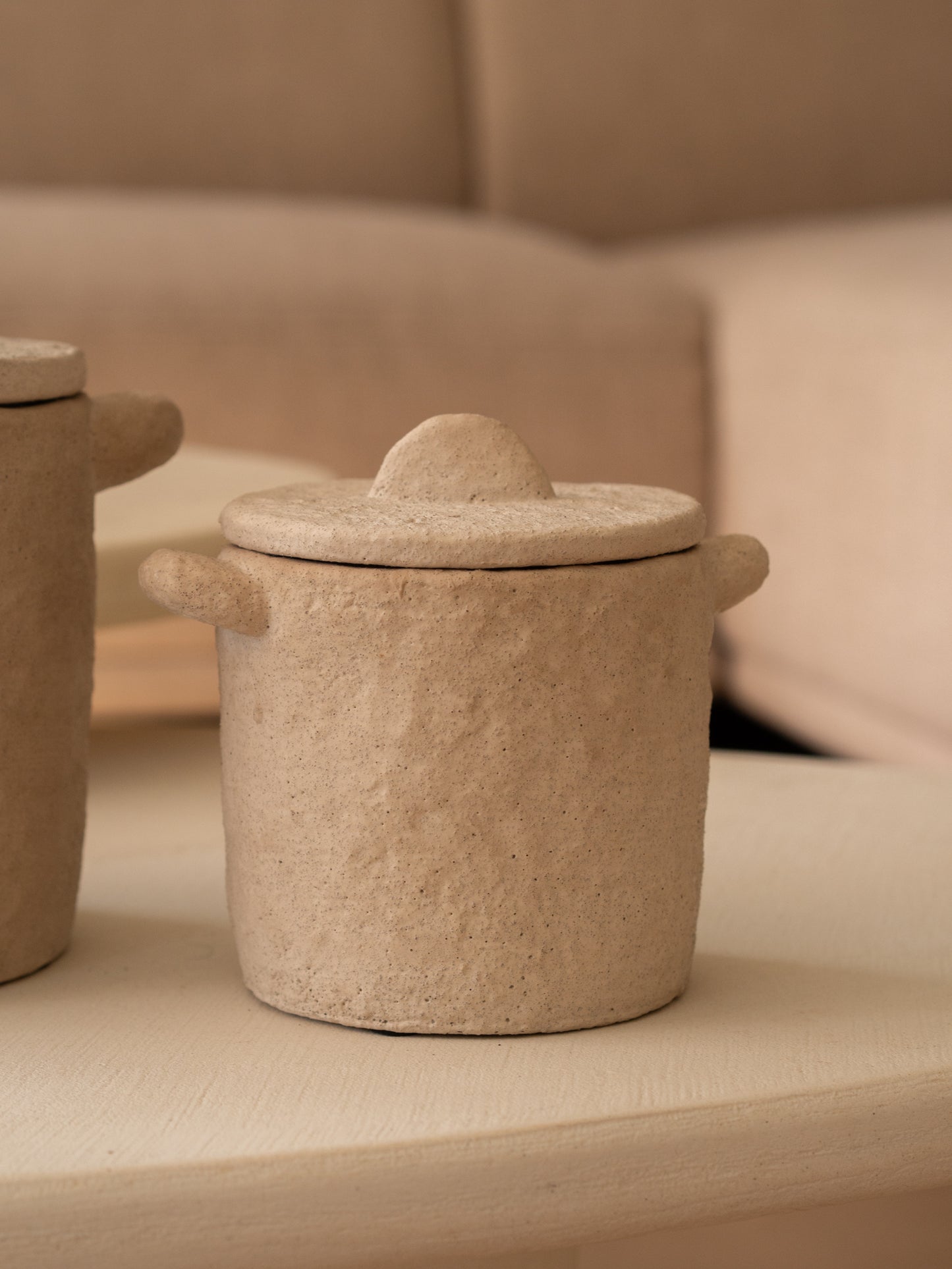 beige opbergpot