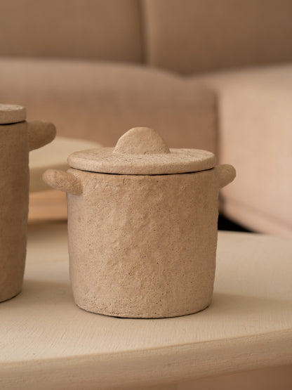 beige opbergpot