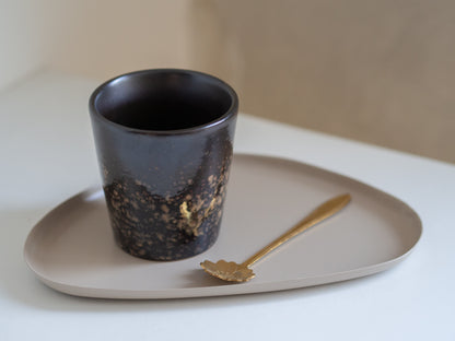 Mok | Keramiek | Zwart/beige