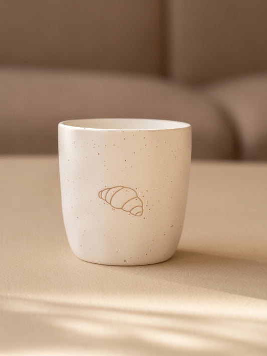 koffiemok 7,7x7,7cm 200ml keramiek croissant