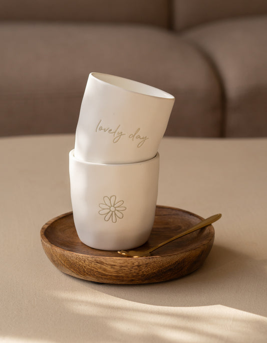 koffiemok 7,7x7,7cm 200ml keramiek madelief