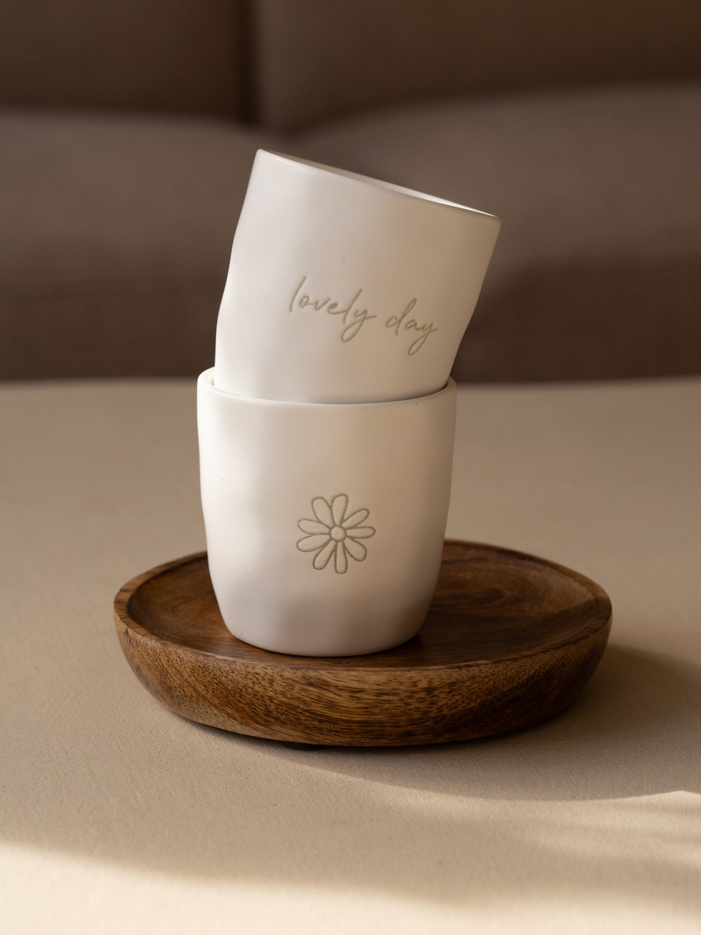 koffiemok 7,7x7,7cm 200ml keramiek madelief