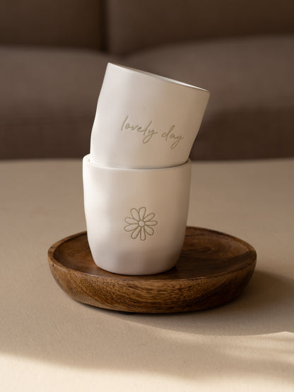 koffiemok 7,7x7,7cm 200ml keramiek madelief