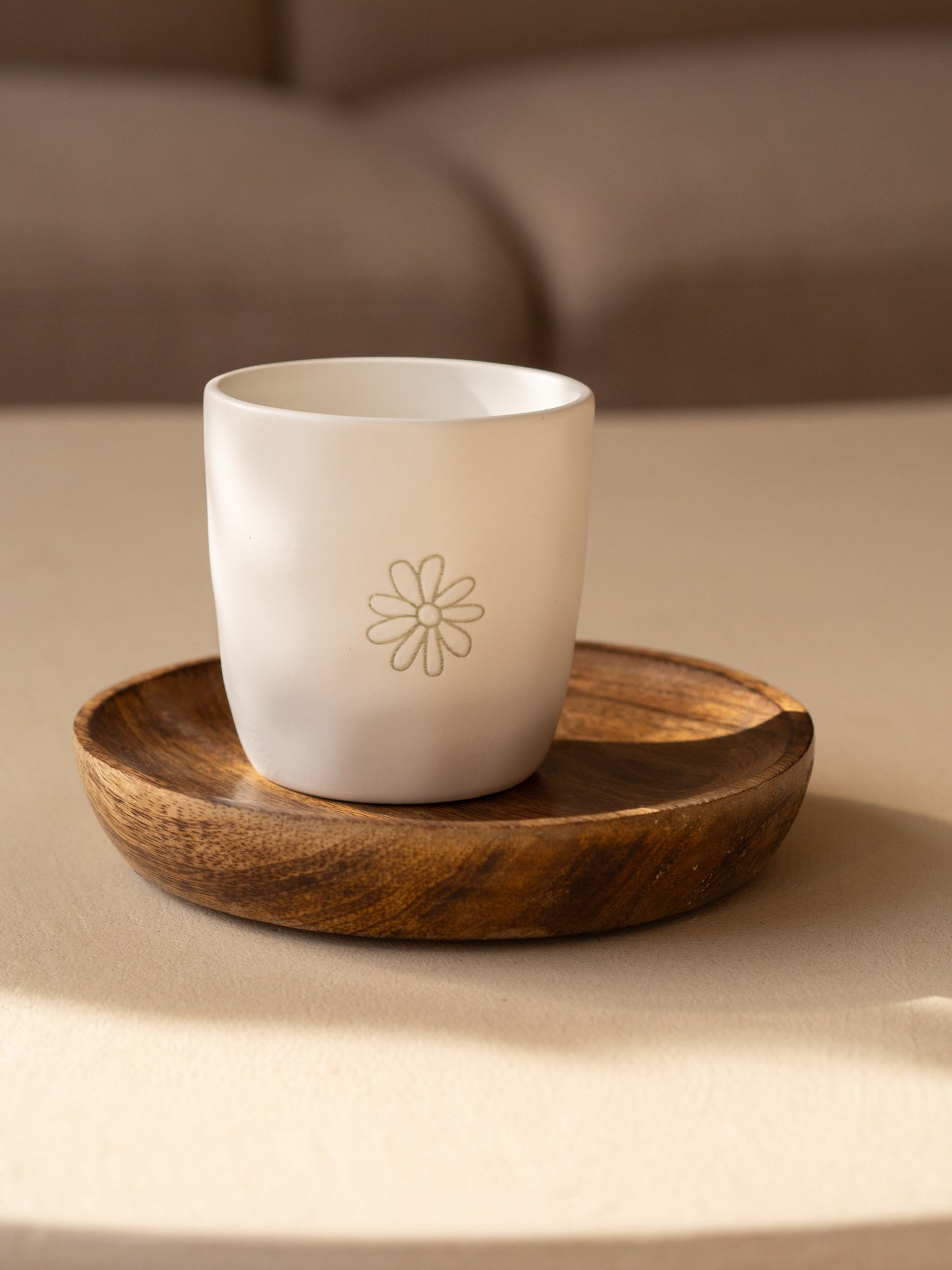 koffiemok 7,7x7,7cm 200ml keramiek madelief