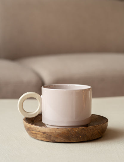 Koffiemok taupe oor