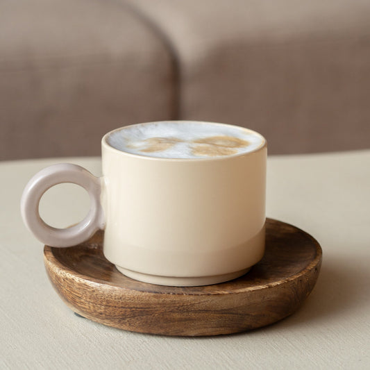 Koffiemok met oor beige