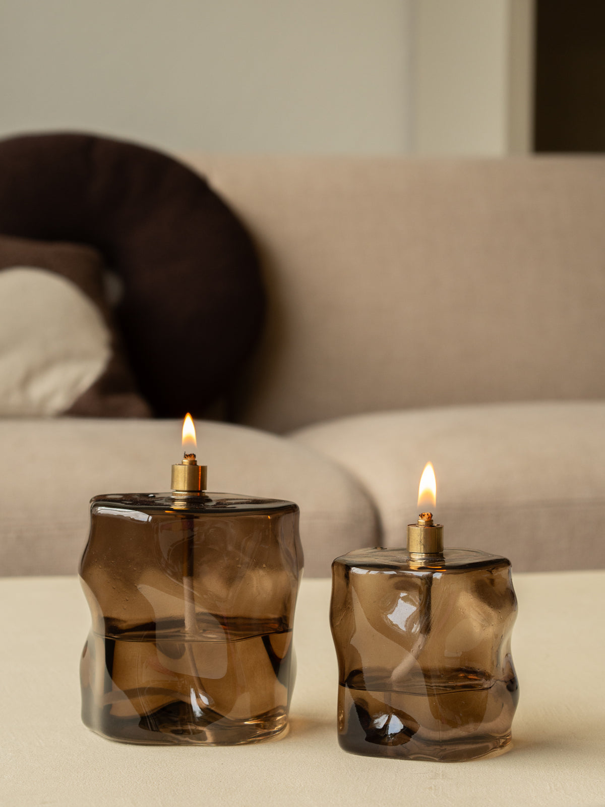 Olielamp | Organisch | Bruin