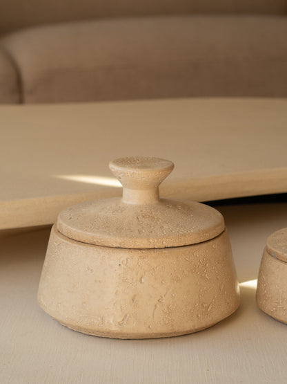Opbergpotje | Aardewerk | Beige | Eli