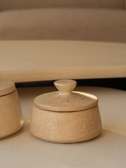 Opbergpotje | Aardewerk | Beige | Eli