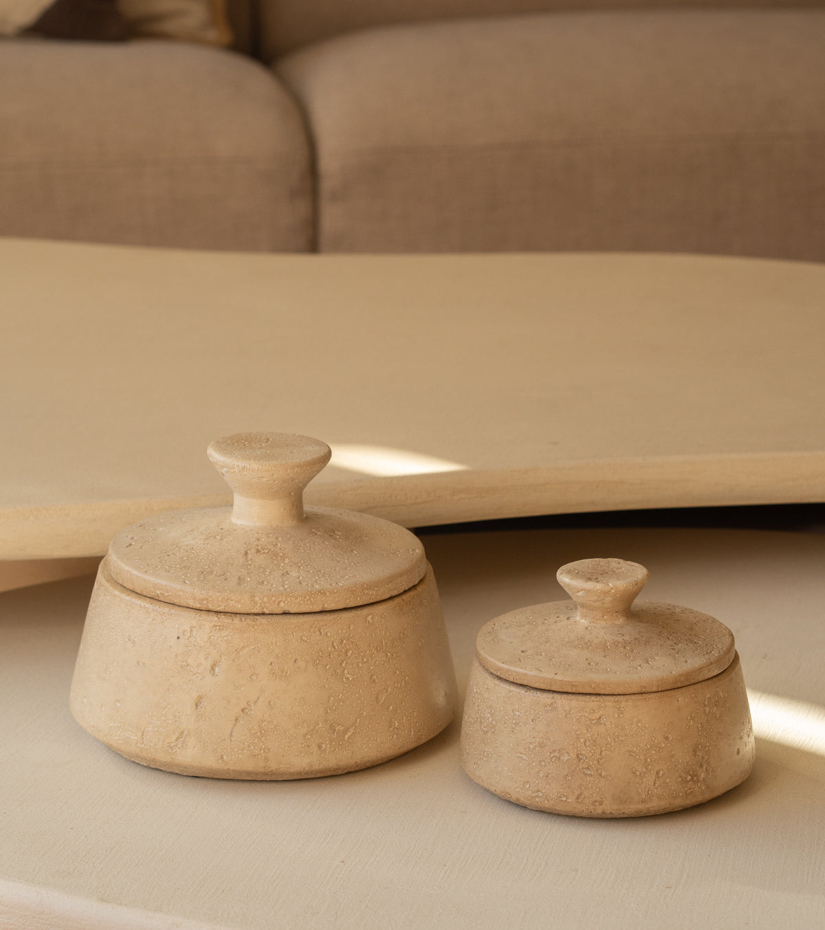 Opbergpotje | Aardewerk | Beige | Eli