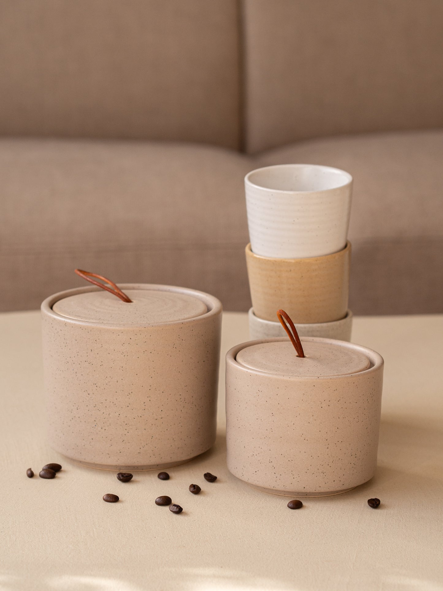 jar opbergpotje keramiek zand