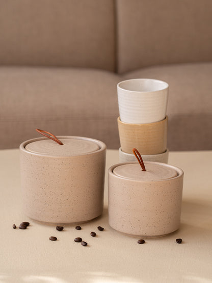 jar opbergpotje keramiek zand