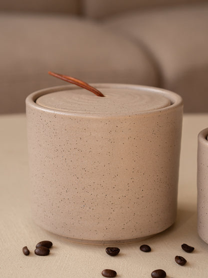 jar opbergpotje keramiek zand