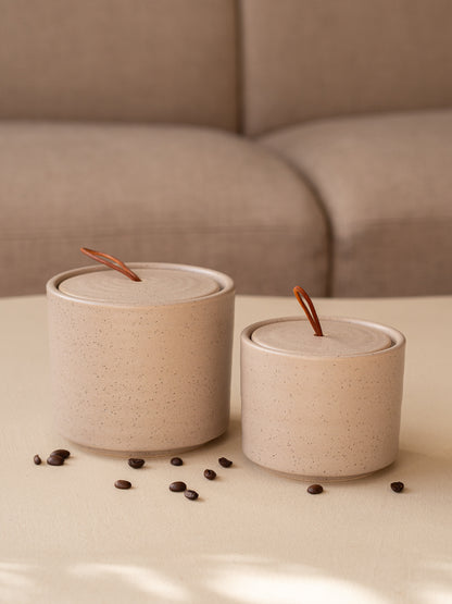 jar opbergpotje keramiek zand