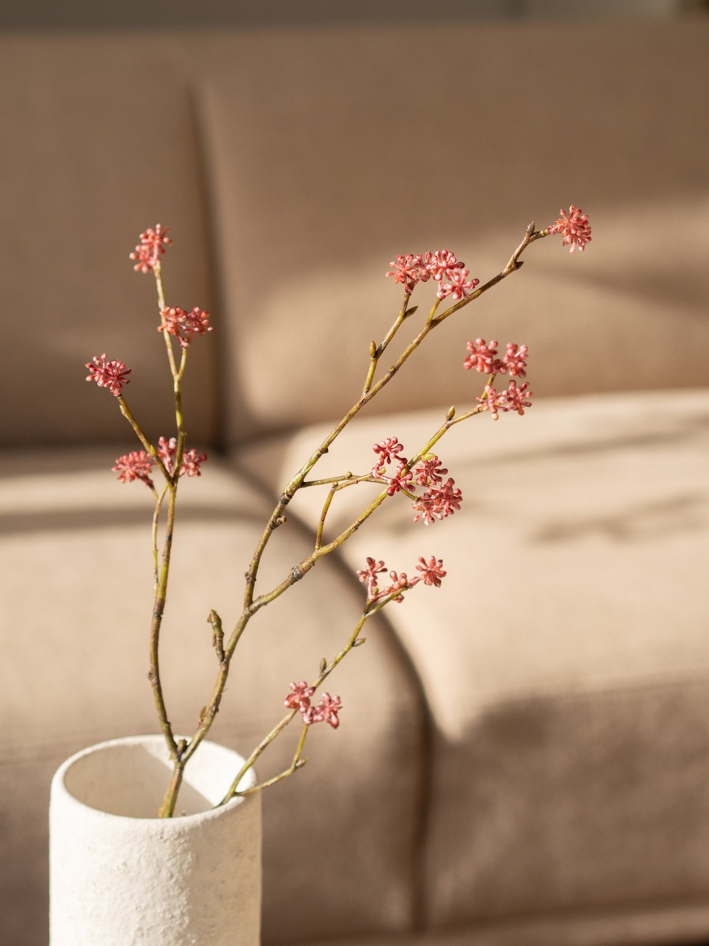 Zijden tak rijstbloem burgundy