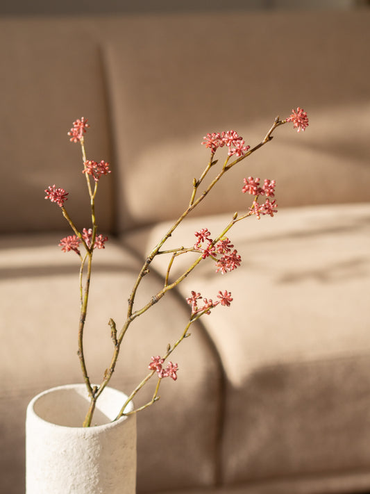 Zijden tak rijstbloem burgundy