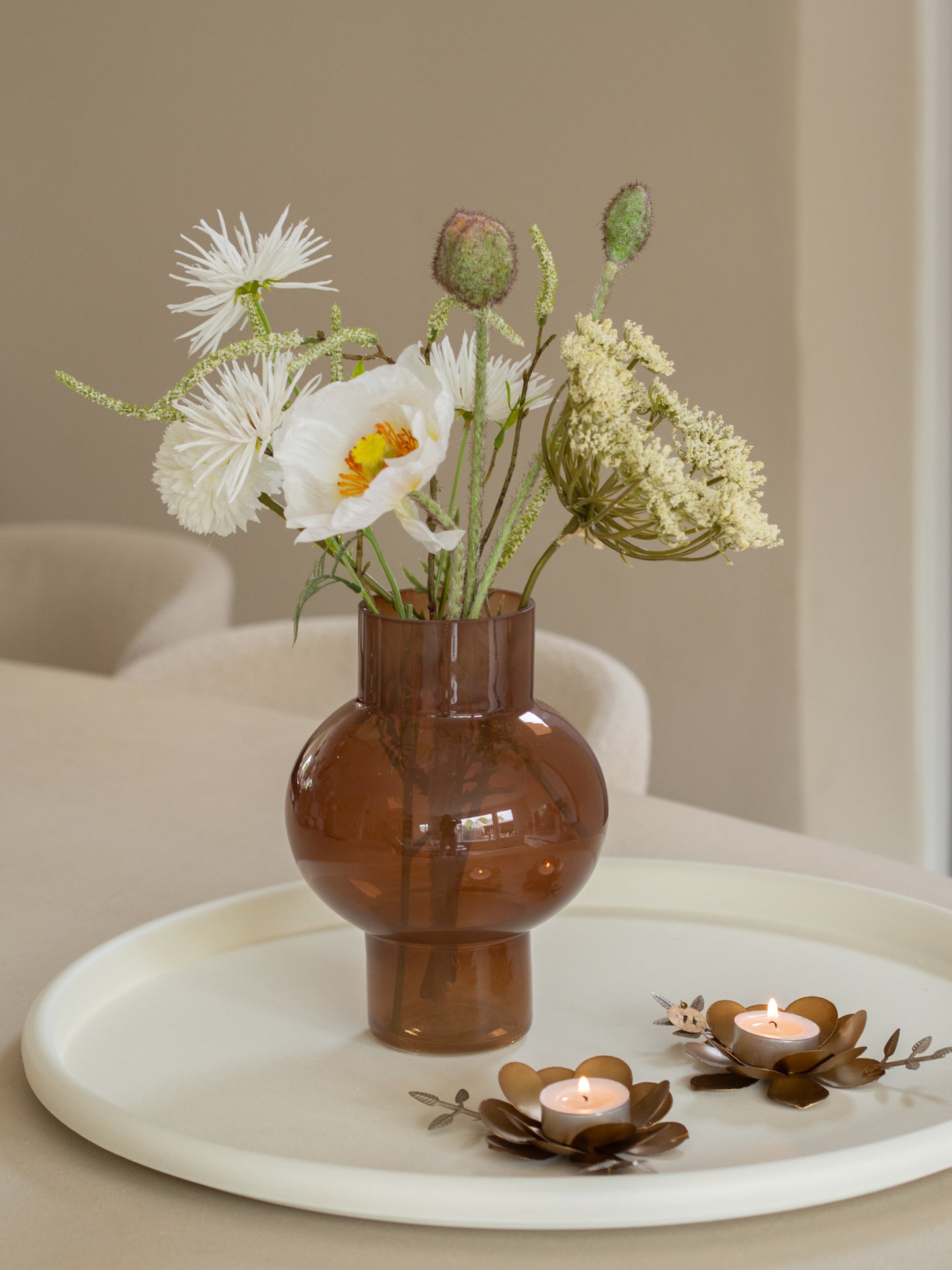 Vaas inclusief bloemen