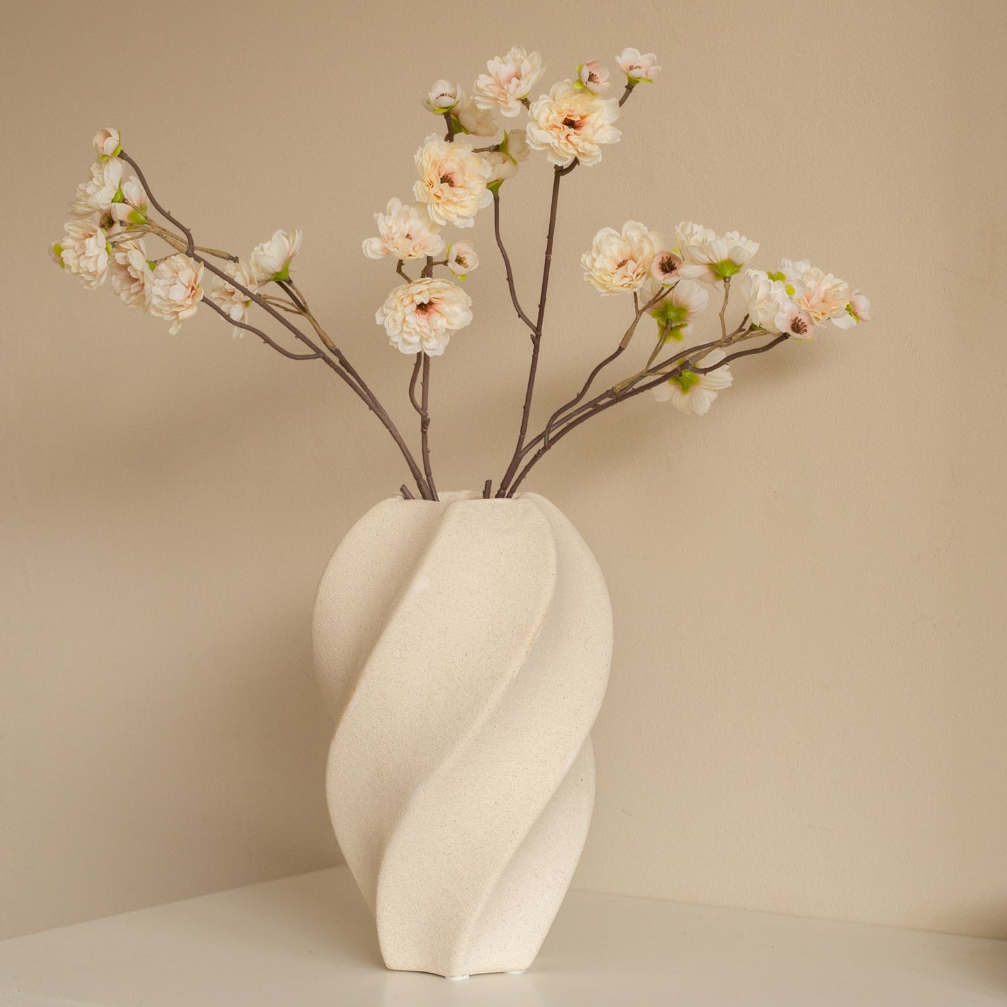 vaas wit swirl Ø15,5x24 cm