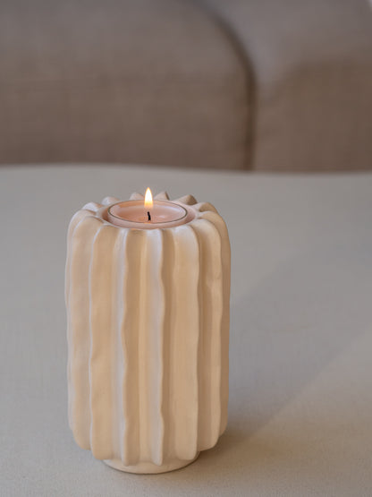 Set | Kandelaar/waxinelichthouder | Ribbel