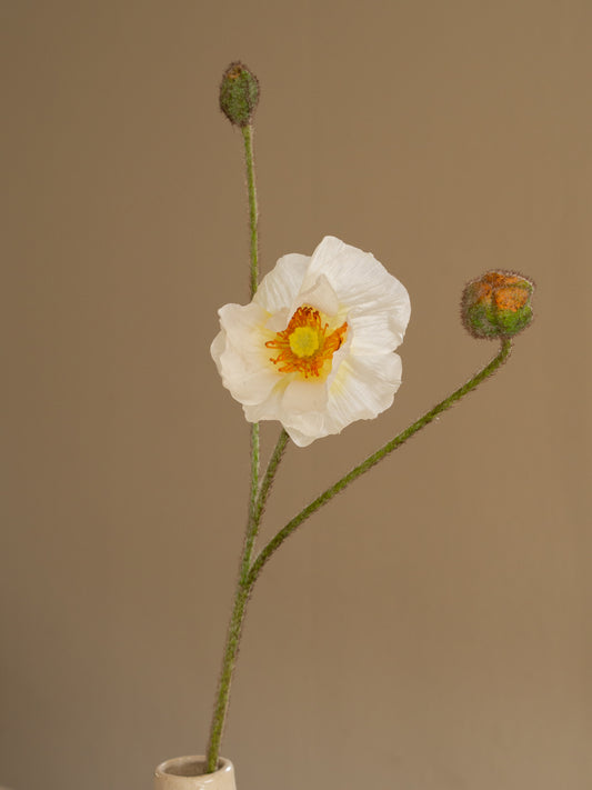 zijden bloem papaver wit