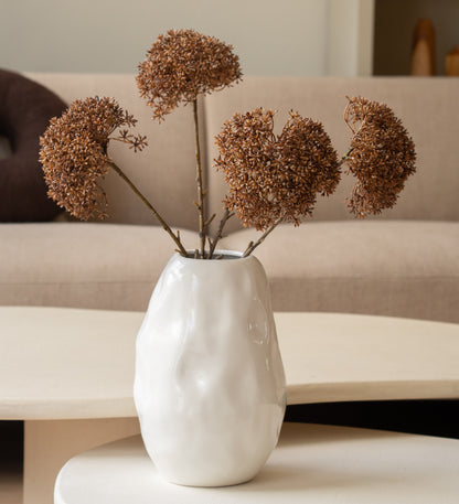 Zijden bloem | Trachelium | Beige/bruin | 65 cm